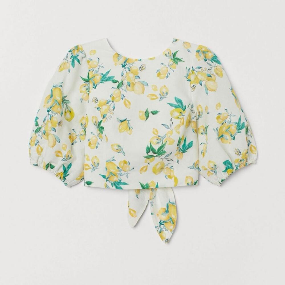Hm linen blend top in